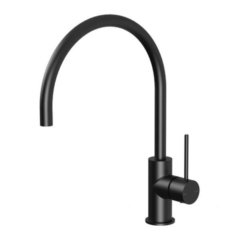 Phoenix Vivid Slimline Sink Mixer 220mm Gooseneck Matte Black VS733-10-1