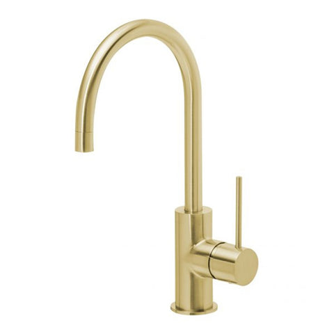 Phoenix Vivid Slimline Sink Mixer 160mm Gooseneck Brushed Gold VS735-12-1