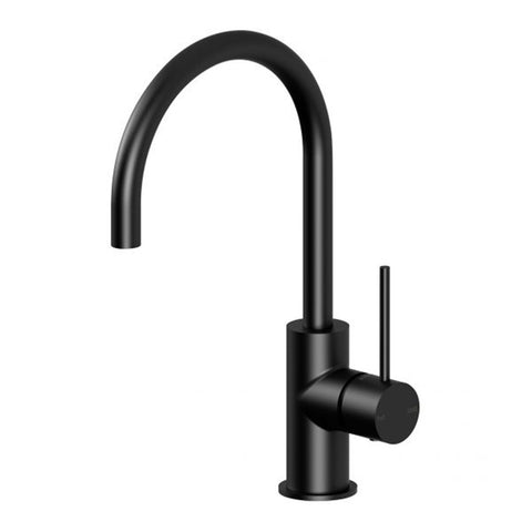Phoenix Vivid Slimline Sink Mixer 160mm Gooseneck Matte Black VS735-10-1