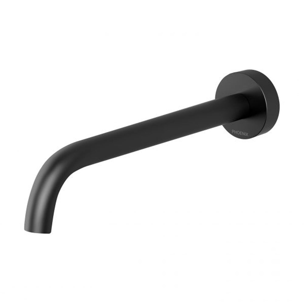 Phoenix Vivid Slimline Bath Outlet 230mm Curved Matte Black VS7640-10-1