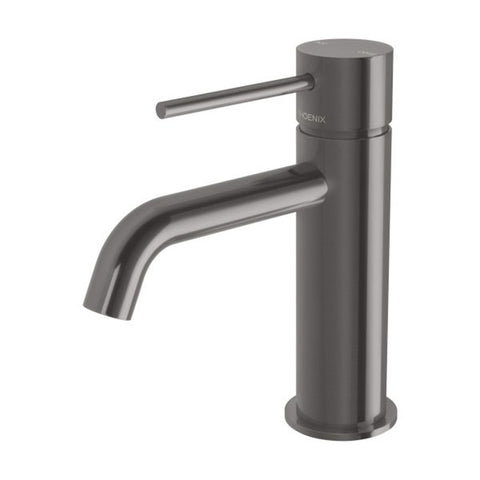 Phoenix Vivid Slimline Basin Mixer Curved Outlet Brushed Carbon VS7701-31-1