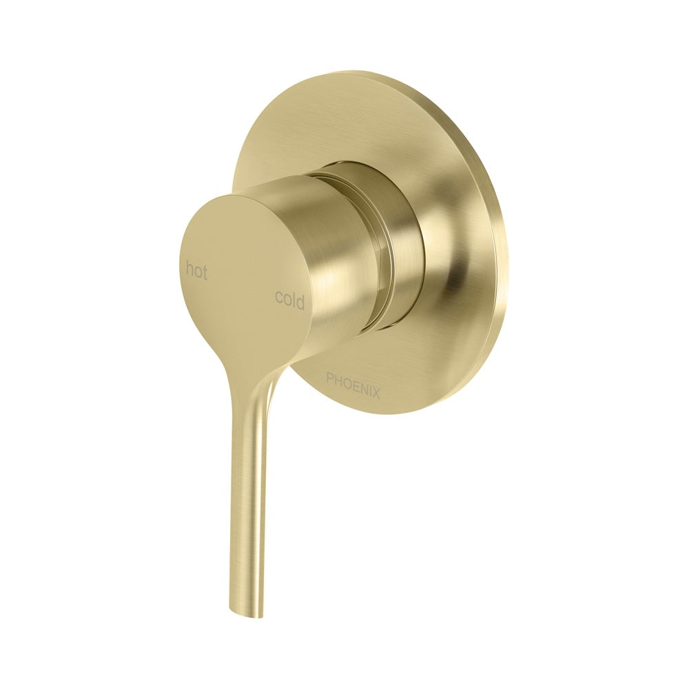 Phoenix Vivid Slimline Oval SwitchMix Shower / Wall Mixer Fit-Off Kit Brushed Gold VV2805-12-1