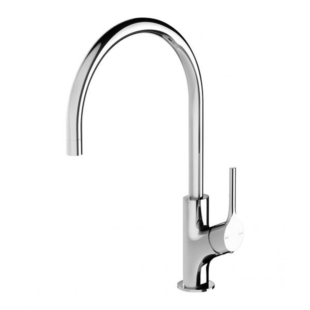 Phoenix Vivid Slimline Oval Sink Mixer 220mm Gooseneck Brushed Nickel VV733-40-1