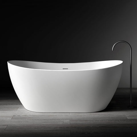 Kaskade Pure Diane Freestanding Oval Bath 1625mm Matte White VX100-1625-NIK8633NA