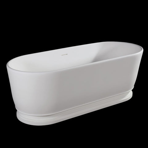 Kaskade Pure Pearl Freestanding Oval Stone Bath 1600mm Matte White VX39-1600-NIK8652NA