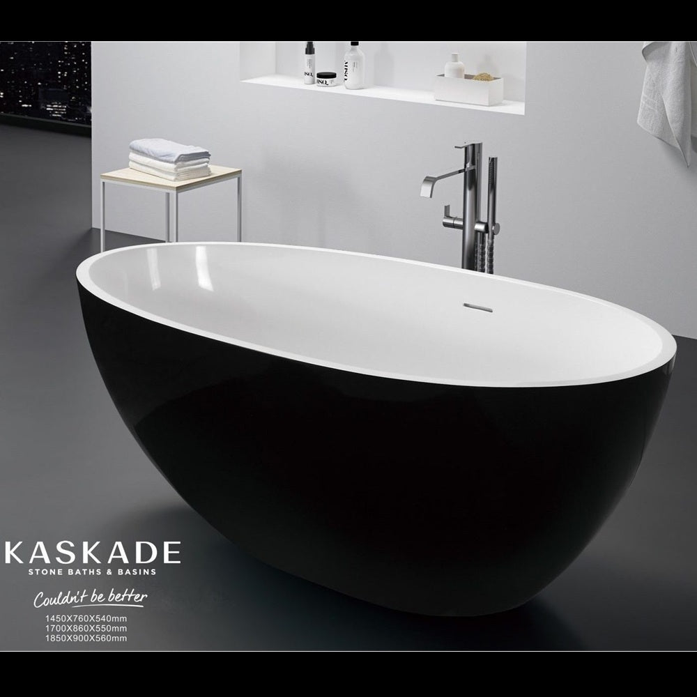 Kaskade Pure Miri Freestanding Egg Bath 1850mm Matte White VX46-1850-NIK8608-L-NA