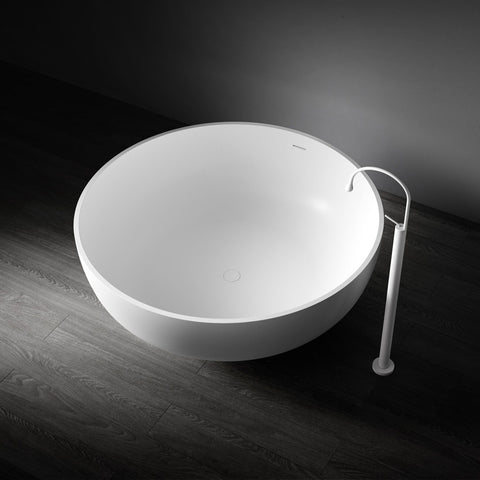 Kaskade Pure Rafaella Freestanding Round Stone Bath 1500mm Matte White VX69-1500-NIK8610NA