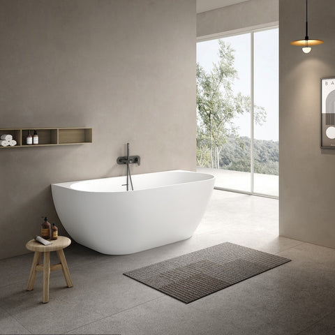 Kaskade Pure Bianca Back To Wall Bath 1500mm Matte White VX88-1500-NIK8696NA