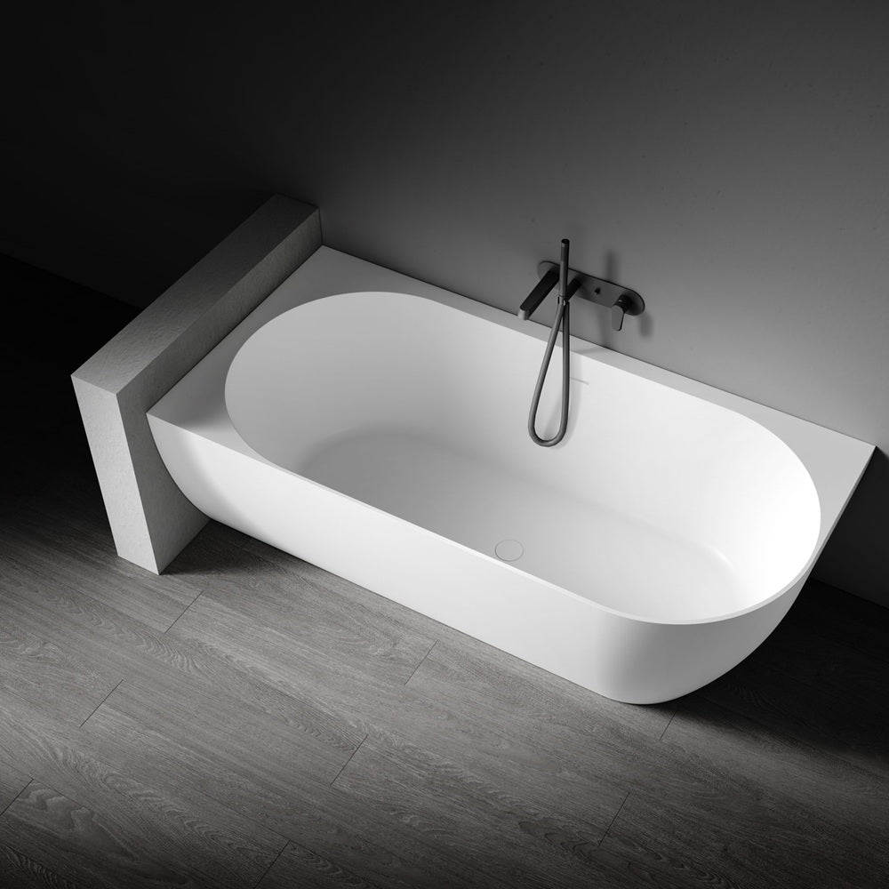 Kaskade Pure Eleni Corner Back To Wall Bath Left Hand 1700mm Matte White VX99-1700-NIK8700NA