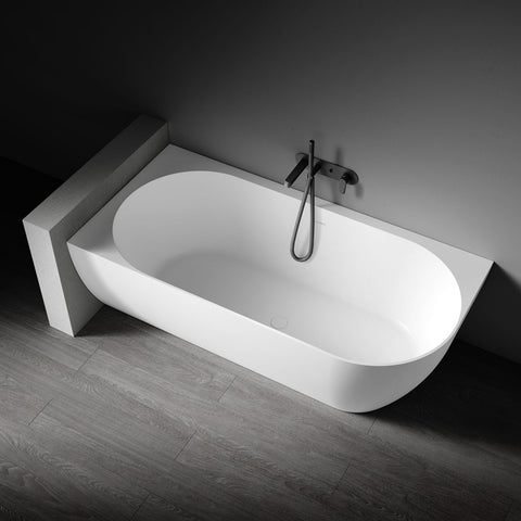Kaskade Pure Bianca Corner Back To Wall Bath Left Hand 1500mm Matte White VX89-1500-NIK8697NA
