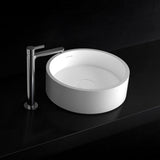 Kaskade Pure Leila Above Counter Round Stone Basin 360mm Matte White VXA13-360-NIK9175NA