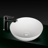 Kaskade Pure Above Counter Round Stone Basin 350mm Matte White VXA22-RND350MW