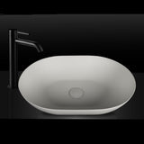 Kaskade Pure Above Counter Oval Stone Basin 500mm Matte White VXA24-OVAL500MW