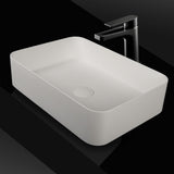 Kaskade Pure Above Counter Rectangular Stone Basin 500mm Matte White VXA25-RECT500MW