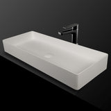 Kaskade Pure Oslo Above Counter Rectangular Stone Basin 900mm Matte White VXA78-Oslo-900