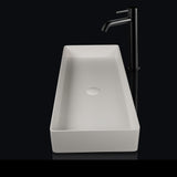 Kaskade Pure Oslo Above Counter Rectangular Stone Basin 900mm Matte White VXA78-Oslo-900
