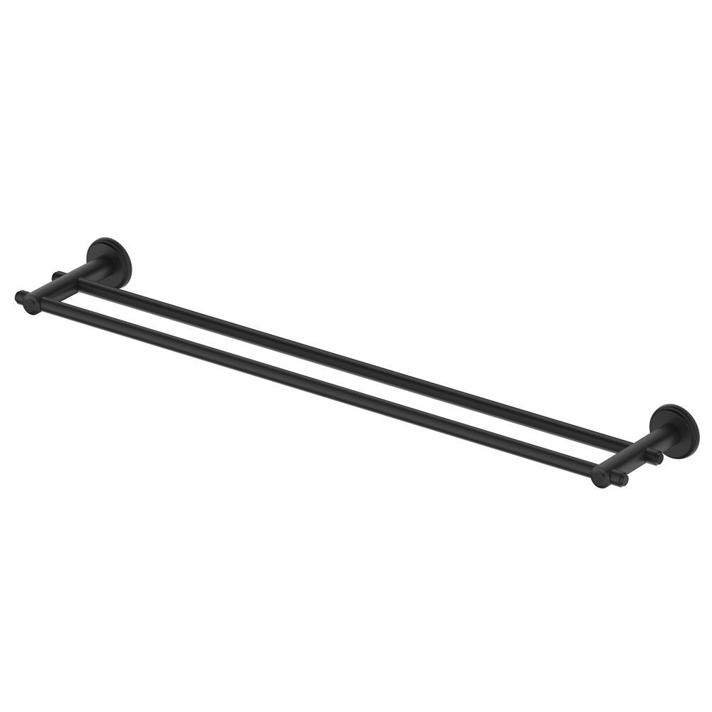Bella Vista Mica Heritage Double Towel Rail Black 1748-800-BLK