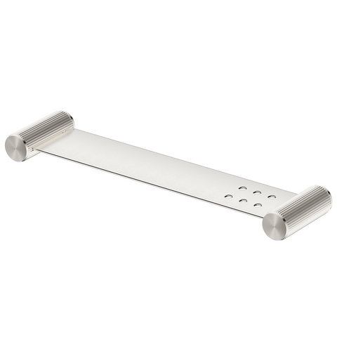 Bella Vista Mica Fluted Stainless Shelf 400mm Brushed Nickel 11MS-P-400-NR-BN