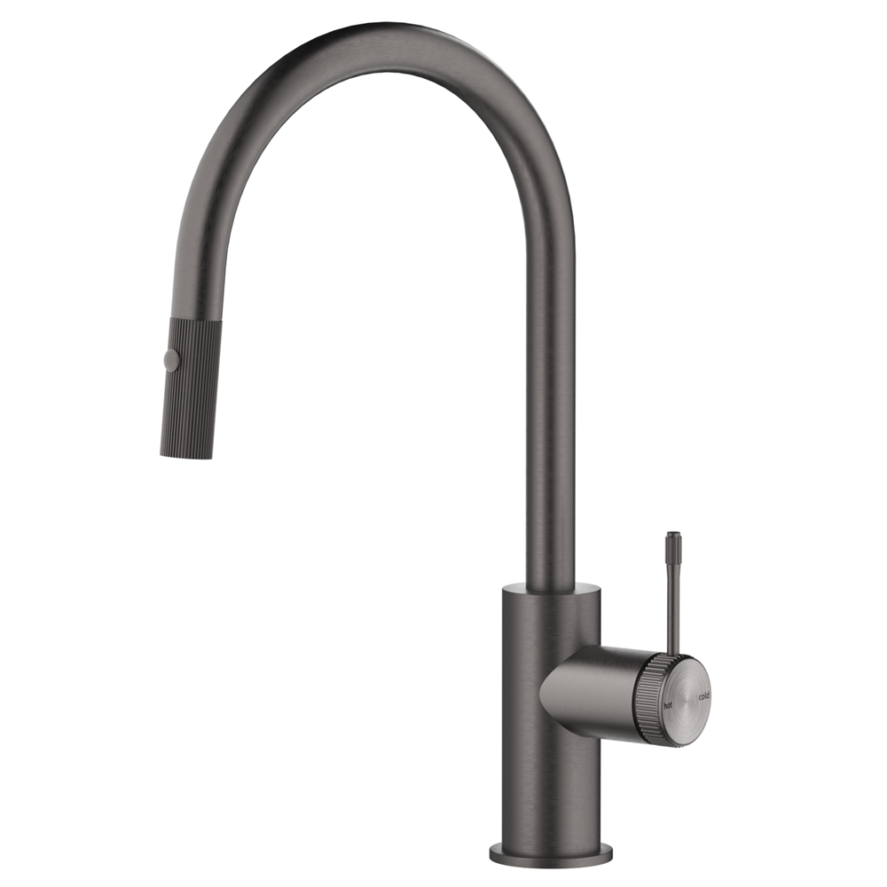 Bella Vista Mica Fluted Pull-Out Sink Mixer Gunmetal SM-6-PO-NR-GM