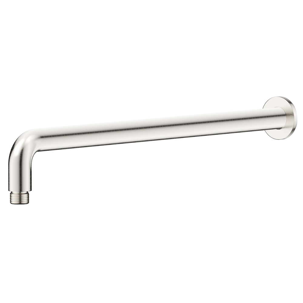 Bella Vista Mica Wall Shower Arm 450mm Curved Brushed Nickel WPC-450-R-BN