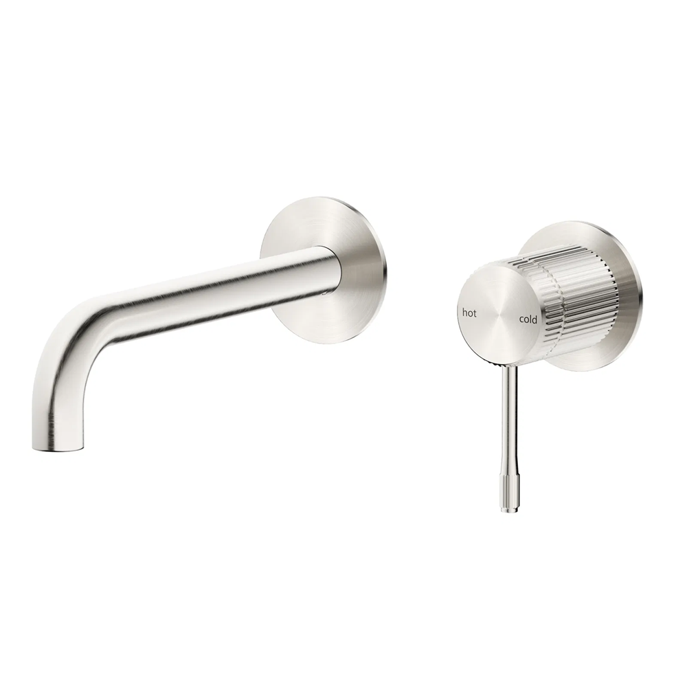 Bella Vista Mica Fluted Wall-Spout Combo Brushed Nickel WBC-6-2P-NR-BN