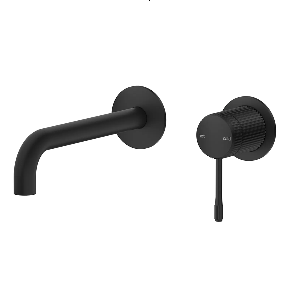 Bella Vista Mica Fluted Wall-Spout Combo Black WBC-6-2P-NR-BLK