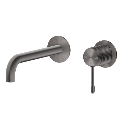 Bella Vista Mica Fluted Wall-Spout Combo Gunmetal WBC-6-2P-NR-GM