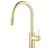 Bella Vista Mica Fluted Pull-Out Sink Mixer French Gold SM-6-PO-NR-FG