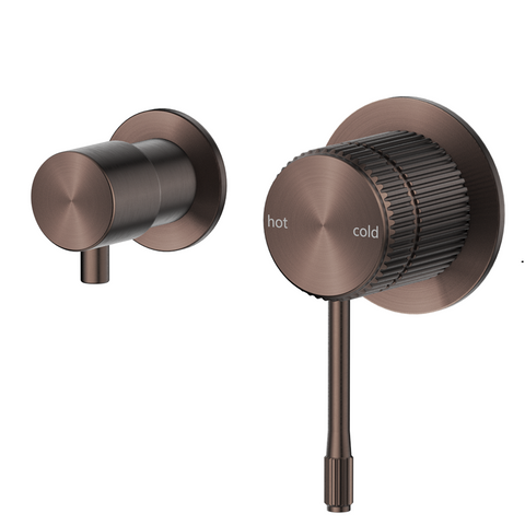 Bella Vista Mica Fluted Shower Mixer Diverter Sideways Dusk Bronze SHM-6-DV-SW-NR-DB