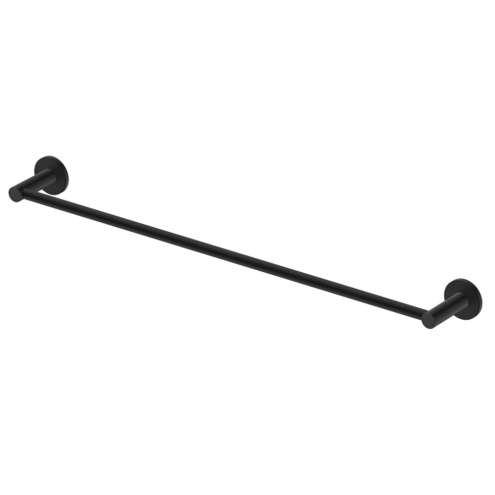 Bella Vista Mica Single Towel Rail Black 1124-600-P-BLK