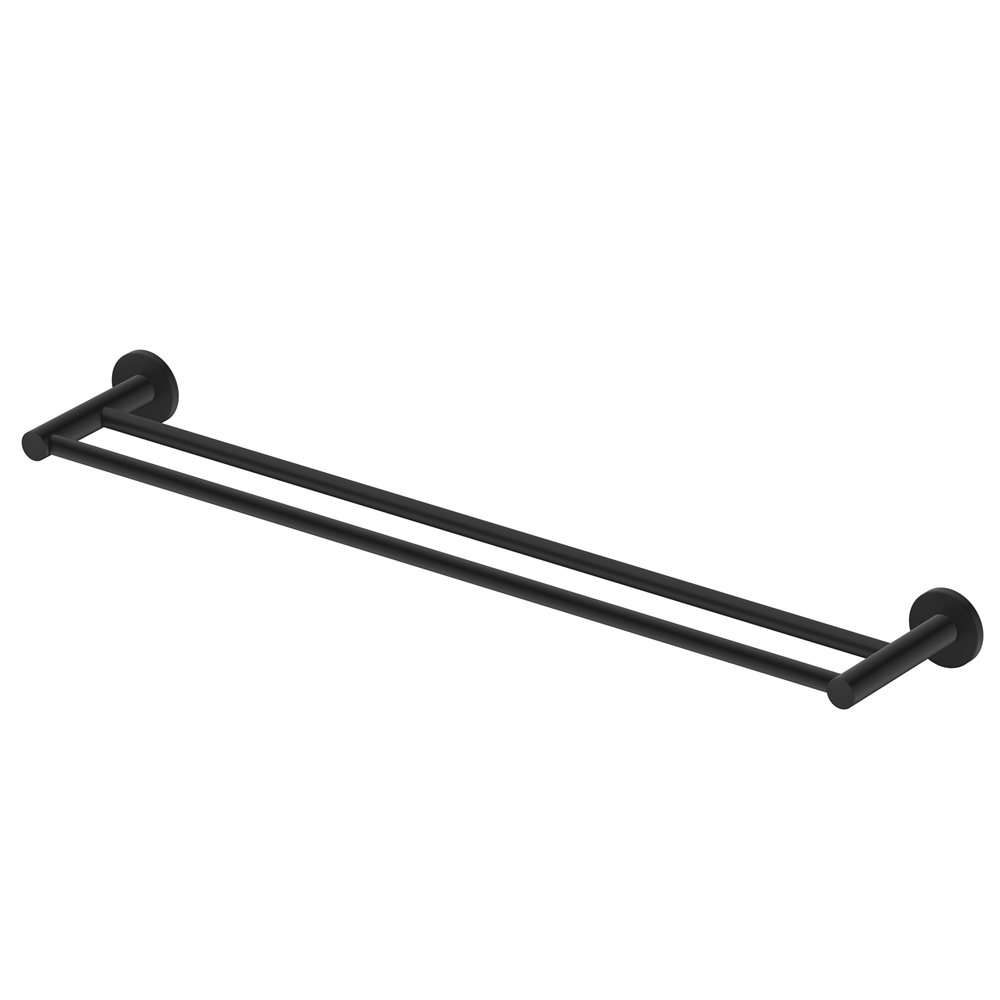 Bella Vista Mica Double Towel Rail Black 1148D-600-P-BLK