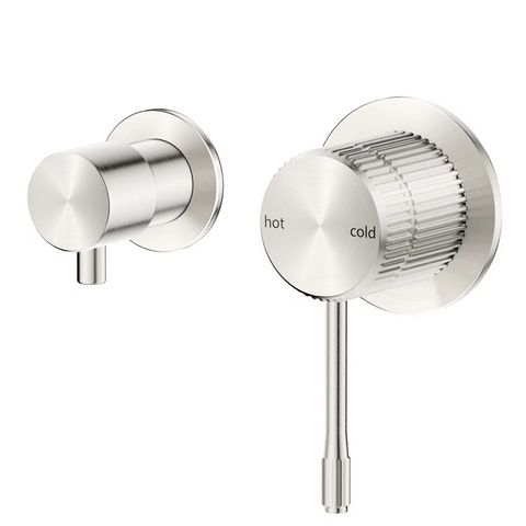 Bella Vista Mica Fluted Shower Mixer Diverter Sideways Brushed Nickel SHM-6-DV-SW-NR-BN