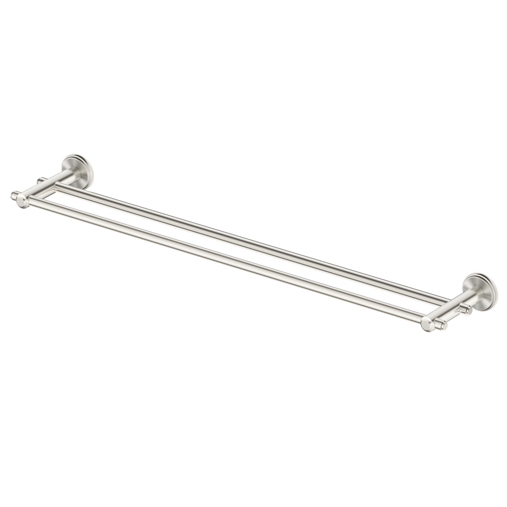 Bella Vista Mica Heritage Double Towel Rail Brushed Nickel 1748-600-BN