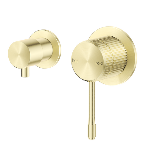 Bella Vista Mica Fluted Shower Mixer Diverter Sideways French Gold SHM-6-DV-SW-NR-FG