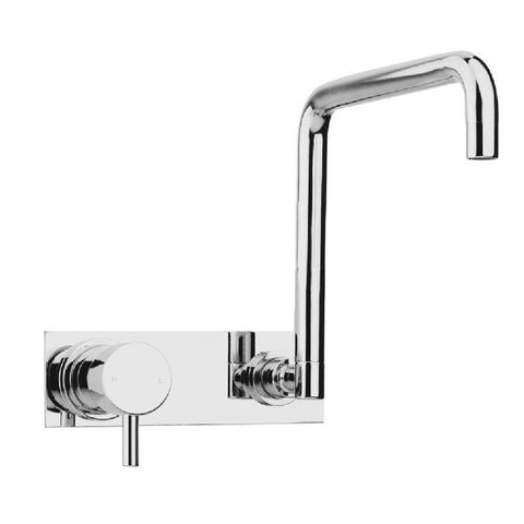 Vito Bertoni Nuova Wall Sink Set Rectangular Swivel 250mm w/ Backplate Chrome 85794