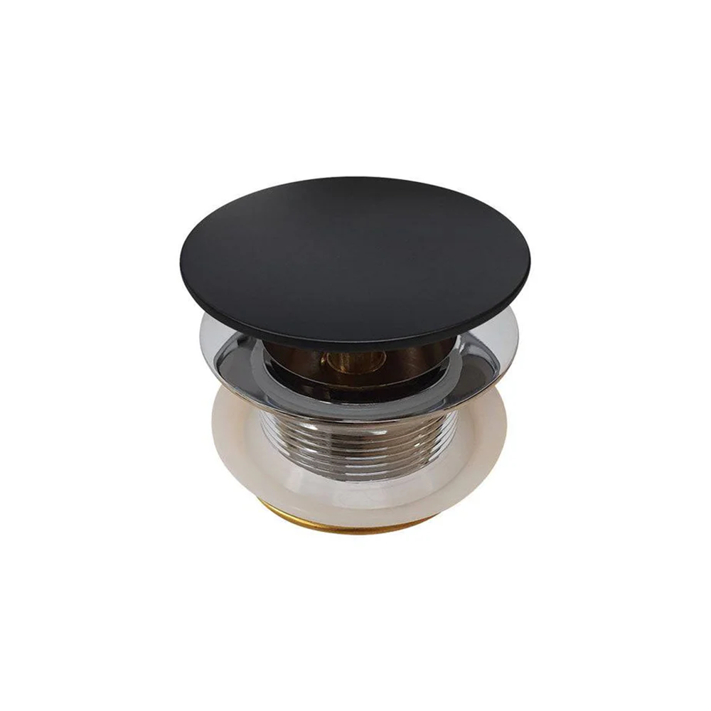 Fienza Cast Stone Dome Waste No Overflow 40mm Black WAS56B-NEW