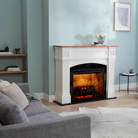 Dimplex Firebox Electric 2kw Windlesham Mantle w/30" Revillsuion White and Oak Veneer WDS20-AU