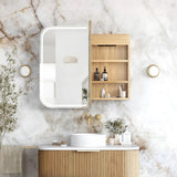 Otti Newport LED Shaving Cabinet 900x750mm Premium Edition Woodland Oak LED-SSQ9075WL-VP