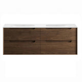 Otti Byron Wall Hung Vanity 1500mm Sable Walnut / Chloe Silk Top BY1500SWMT-CS