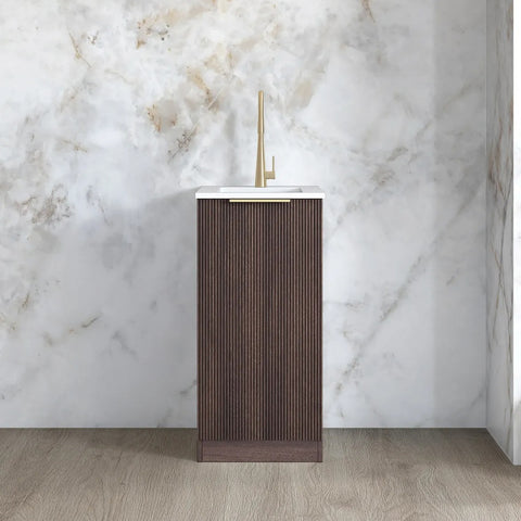 Otti Havana Mini Laundry 430mm Sable Walnut / Pure White Top LA-430-HASW-PW