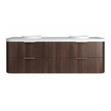 Otti Havana Fluted Wall Hung Curve Vanity 1800mm Sable Walnut / Round Basin Moulded Top HA1800SWMT-RB