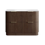 Otti Havana Fluted Freestanding Curve Vanity 1200mm Sable Walnut / Chloe Silk Top HAF1200SWMT-CS