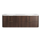 Otti Havana Fluted Wall Hung Curve Vanity 1800mm Sable Walnut / Square Basin Moulded Top HA1800SWMT-SB