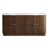Otti Havana Fluted Freestanding Curve Vanity 1800mm Sable Walnut / Square Basin Moulded Top HAF1800SWMT-SB