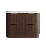 Otti Havana Fluted Freestanding Curve Vanity 1200mm Sable Walnut / Square Basin Moulded Top HAF1200SWMT-SB