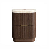 Otti Havana Fluted Freestanding Curve Vanity 750mm Sable Walnut / Sand Dune Top HAF750SWST-SD