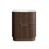 Otti Havana Fluted Freestanding Curve Vanity 750mm Sable Walnut / Chloe Silk Top HAF750SWMT-CS
