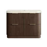 Otti Havana Fluted Freestanding Curve Vanity 1200mm Sable Walnut / Sand Dune Top HAF1200SWST-SD