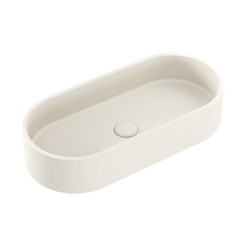 Fienza Jada Pill Above Counter Concrete Basin 600x280mm Warm White RB013W