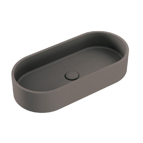 Fienza Jada Pill Above Counter Concrete Basin 600x280mm Warm Grey RB013